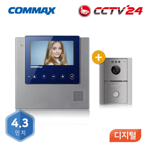 코맥스 비디오폰 (CAV-43UG/DRC-4L) [4.3인치/디지털/블루]