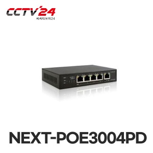 NEXT-POE3004PD 10/100/1000M POE 5포트 거리연장기/ 무전원 PD포트 용량 최대30W / 데이지체인지원 최대 300M 거리연장