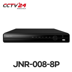 JNR-008-8P [2MP 8채널 PoE 고해상도 NVR] H.265, Onvif, 2HDD장착가능(최대8TB) 통합관리를 위한 PC 소프트웨어 지원